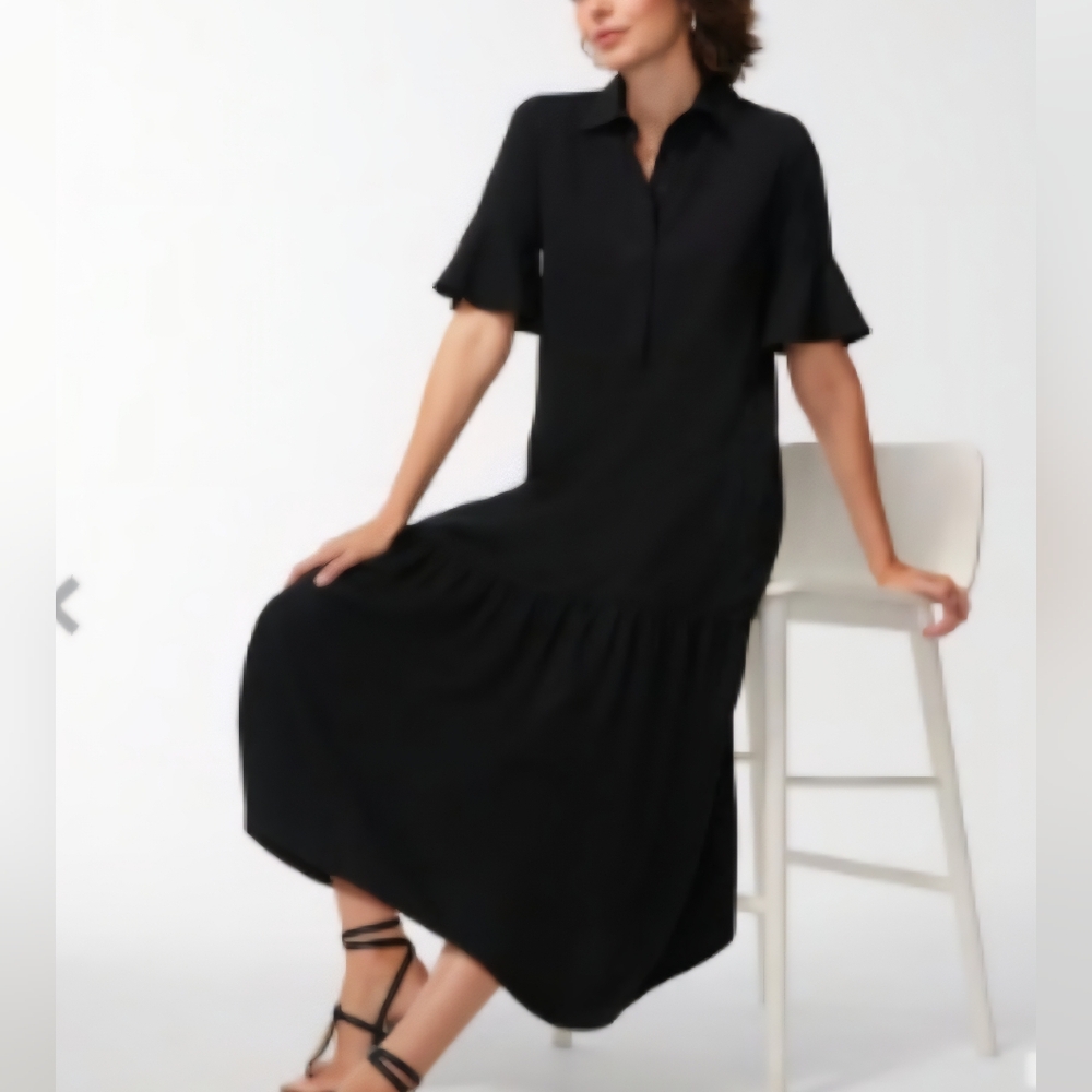 Chico's Classic Black Midi Dress - Picture 2 of 6